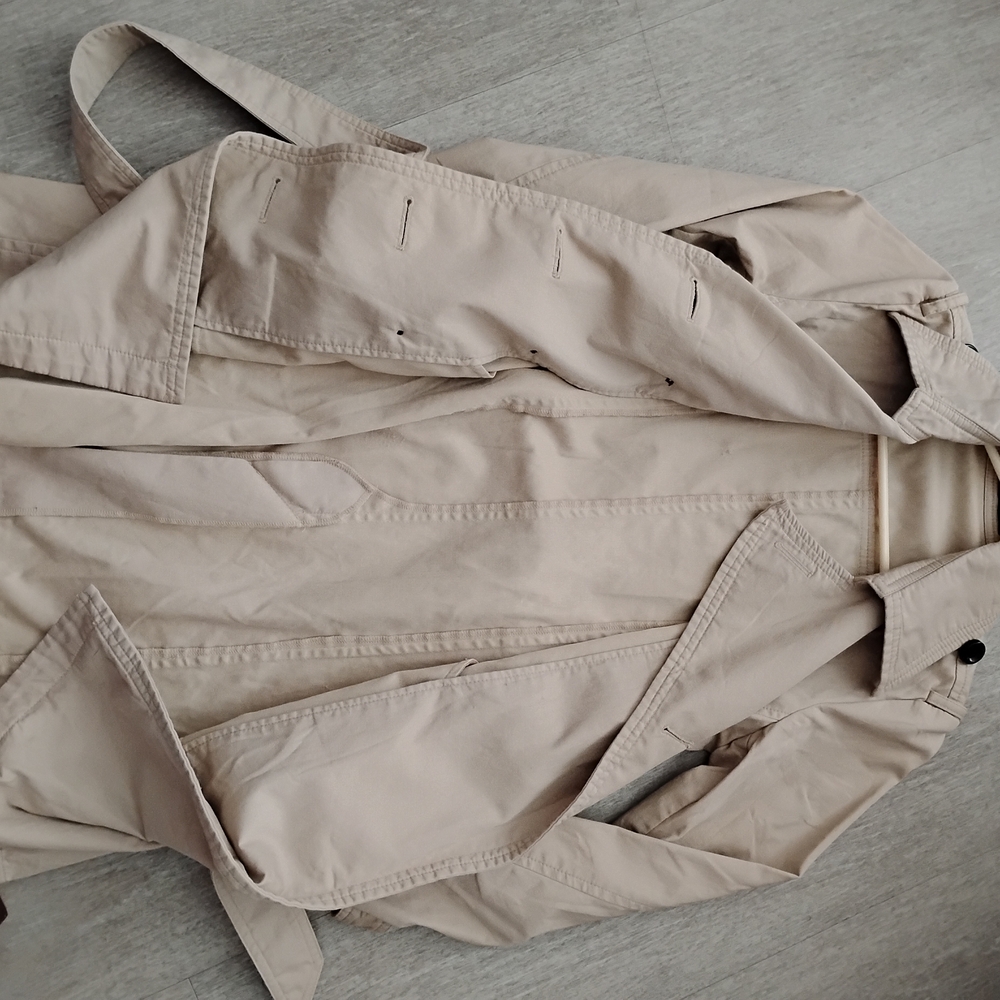 Classic Beige Vintage Double-Breasted  Trench Coat - Picture 8 of 13